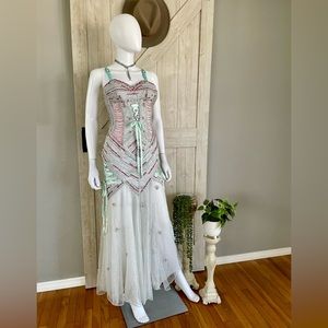 Vintage 90’s Art Deco Punk Corset Gown CURRENTLY PENDING